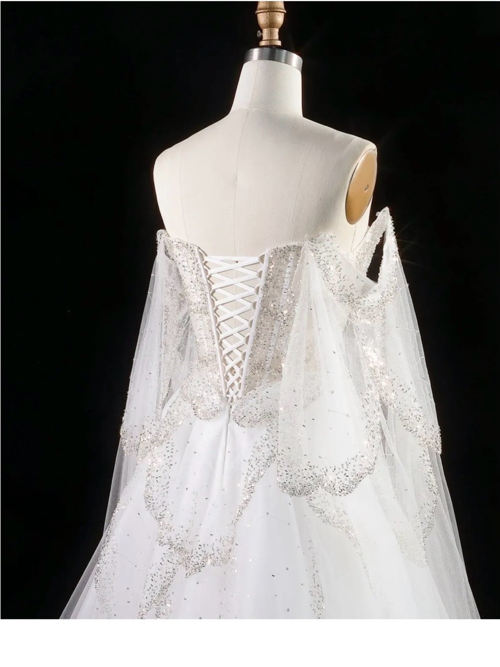 Fantasy medieval style wedding dress with lace back